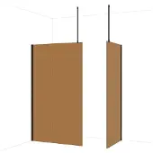 Maxaro Diamond Inloopdouche | 120x90 cm Mat zwart Bronsglas 2 vaste wanden