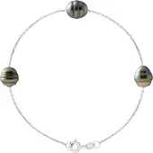 ATELIERS SAINT GERMAIN Armband met 3 echte gecultiveerde Tahiti-parels van 8-9 mm