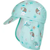 Playshoes Hoed 'Unicorn Mermaid Cat' turquoise / cyaan blauw / bruin / offwhite