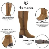 Tamaris Hoge laarzen bruin Suede Maat 39