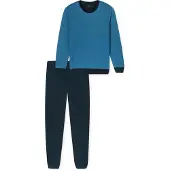 Schiesser Pyjama lang 'Basic' blauw / navy
