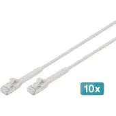 Digitus DK-1632-A-050B-10 Hoekige patchkabel CAT 6A F-FTP, koper, 5 m, grijs, 10 stuks
