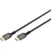 Digitus DB-340201-010-S DisplayPort-kabel DisplayPort Aansluitkabel DisplayPort-stekker 1 m Zwart Afgeschermd (drievoudig), Flexibel, Halogeenvrij, Rond