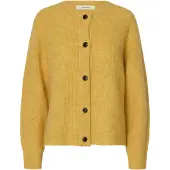 Selected Gebreid vest 'LULU' geel