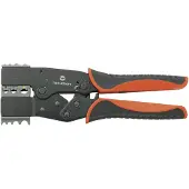 Toolcraft 2-i-1 818644 Krimptang Geïsoleerde platte stekkers, Kabelschoenen, Doorverbinders 0.5 tot 10 mm²