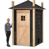 Voldux Hooiberg Mees - Kippenhok - Naturel - zwart - 150x150x235 cm