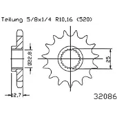 Esjot 32086 520 Voortandwiel
