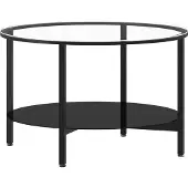 vidaXL Salontafel 70 cm gehard glas zwart en transparant