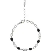 Faina Armband zwart / zilver