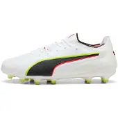 Puma KING 20 ULTIMATE FG/AG uniseks voetbalschoenen, Rood/Geel/Wit, Maat 38