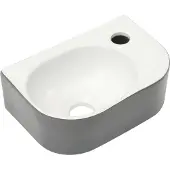 Differnz Fonteinset Lina - Keramiek - Grijs/hoogglans Wit - 34x32x14cm