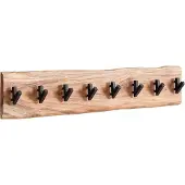Wohnling Wandkapstok hout metaal 90 cm kledingkast hal haakrail massief hout