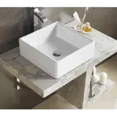 Sanisupply Keramische wastafel Quatro 38cm glanzend wit