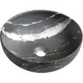 Sapho Rondane keramische wastafel met aanrechtblad, diameter 41 cm, carnico marmer