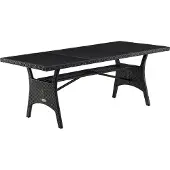 Casaria Polyrotan Tuintafel Takeo Zwart 190x90x75cm WPC