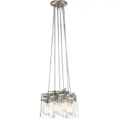 Kichler LED Hanglamp Brinley | 6X E27 Max 60W | Dimbaar | Brushed Nickel