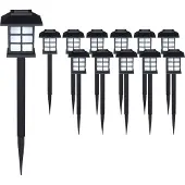 Monzana LED Solarlampen Set van 12 Zwart