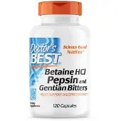 Doctors Best - Betaine HCl, Pepsine &amp; Gentiaanbitters - 120 Capsules