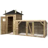 Voldux Hooiberg Lotte - Kippenhok met ren - Naturel - 392x150x235 cm