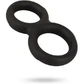 Erecto - dubbele penisring - siliconen - zwart