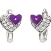 NAEMI Oorbellen lila / zilver / transparant