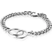 Zinzi zilveren gourmet armband 7mm breed open vormen ZIA1530