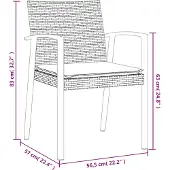 vidaXL 5-delige Tuinset met kussens poly rattan en staal