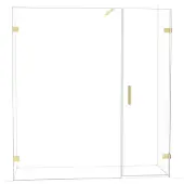 Maxaro Diamond Douchedeur | 185 cm Lichtgoud Helder glas Draaideur