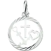 The Jewelry Collection hanger geloof, hoop en liefde gediamanteerd zilver wit 1005375