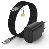 Ntech USB C Adapter 25W oplader met USB C 2M kabel