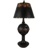 Clayre & Eef Tafel lamp, diameter 35 cm, hoogte 78 cm, zwart, metaal