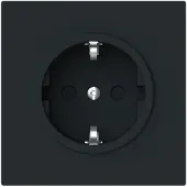 Busch-Jaeger SCHUKO stopcontact, Safety+, zwart, mat, 1 stuk.