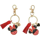 Peers Hardy Minnie Mouse Red, Black and Gold BFF Keyring Set