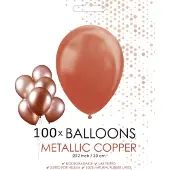 Wefiesta 100 metallic koperkleurige ballonnen 12 inch - 30 cm.