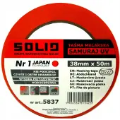 Solid Stevige wasshid schilderijtape samurai uv 38mm x 50m - Japanse rijstre