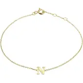The Jewelry Collection Geelgouden Armband letter N 16 4021352
