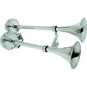 Goldenship Double Electric Trumpet Horn 24v Zilver 40-47 cm