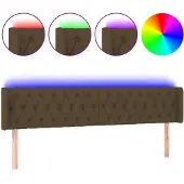 vidaXL Hoofdbord LED 183x16x78/88 cm stof donkerbruin