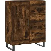 vidaXL Hoge kast 69,5x34x180 cm bewerkt hout gerookt eikenkleurig