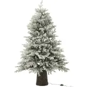 J-Line kerstboom 600 Led Houten Basis - kunststof - groen