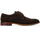Manfield Bruine suède veterschoenen | Maat 40