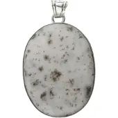 MOOYE ® - Collectie Zilveren Dendriet Opaal edelsteen ovaal XL hanger