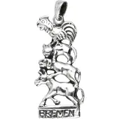 MOOYE ® - Collectie Zilveren Bremer Stadsmuzikanten groot ketting hanger