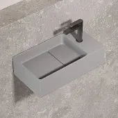 Saniclear Itsie fontein mat grijs met kraangat rechts 39x22x10cm