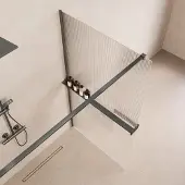 Saniclear Metric inloopdouche 80cm met handdoekhouder en ribbelglas verouderd ijzer - gunmetal