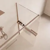Saniclear Metric inloopdouche 100cm met handdoekhouder en helder glas geborsteld koper