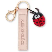 Nici Sleutelhanger "Little Happiness!" Kunstlederen bandje roségoud 10 cm met lieveheersbeestje
