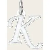 MOOYE ® - Collectie Zilveren letter K sierlijk mat-glans kettinghanger