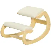 Merax Ergonomische Schommel Kniekruk – Kniehocker – Houdingsverbetering voor Thuiswerk – Creme