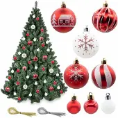 Rc Kerstballen glanzend, onbreekbaar, decoratief, set van 44 stuks